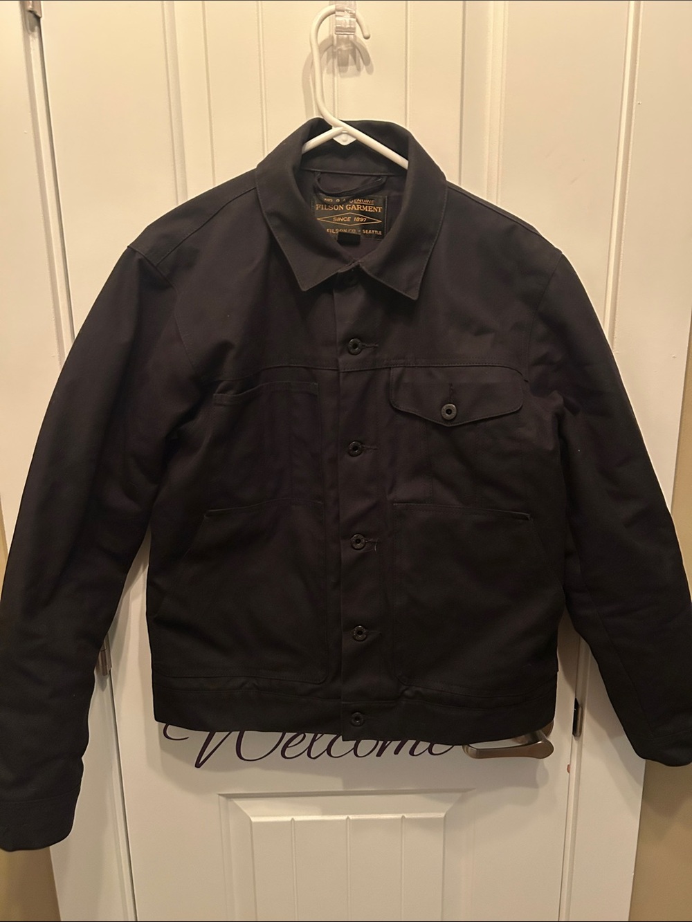 Black Filson Waxed Jacket size medium